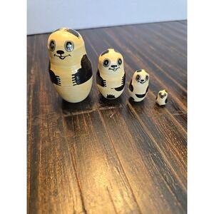 Wooden‎ Panda Nesting Dolls Made in China 4 pcs